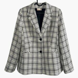 Vintage Violante Black White Check shoulder pad Double breasted blazer 40 Medium